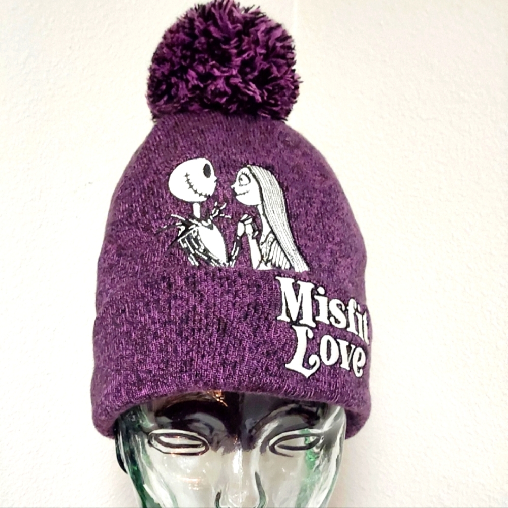 Disney pom pom beanie hat.  Nightmare before Christmas Misfit Love. Nwot